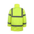 Winter Strip Yellow Safety Jacket Coat