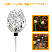 Lámpara de jardín con copa de cristal solar L-107WW Lámpara de césped