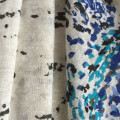 Painted print linen fabric reactive print single jersey