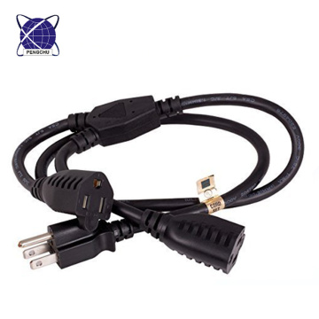 Double outlets Saver Y type Power Cord Splitter