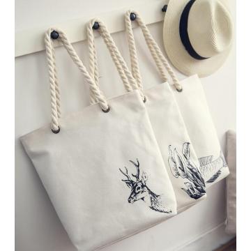 Summer White Canvas Handbag Fashion Fresh color Printing Lady Girls Handbags Shoulder Bag Casual Bolsa Shopping Bags