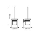 Stainless Steel Toilet Brush Holder With Glass Cup