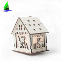 LED Light Wood House Christmas Tree Hanging Ornaments