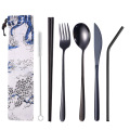 Cutlery set spoon fork knife straw set