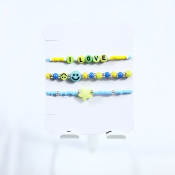 Regalo de brazalete de amor verde azul