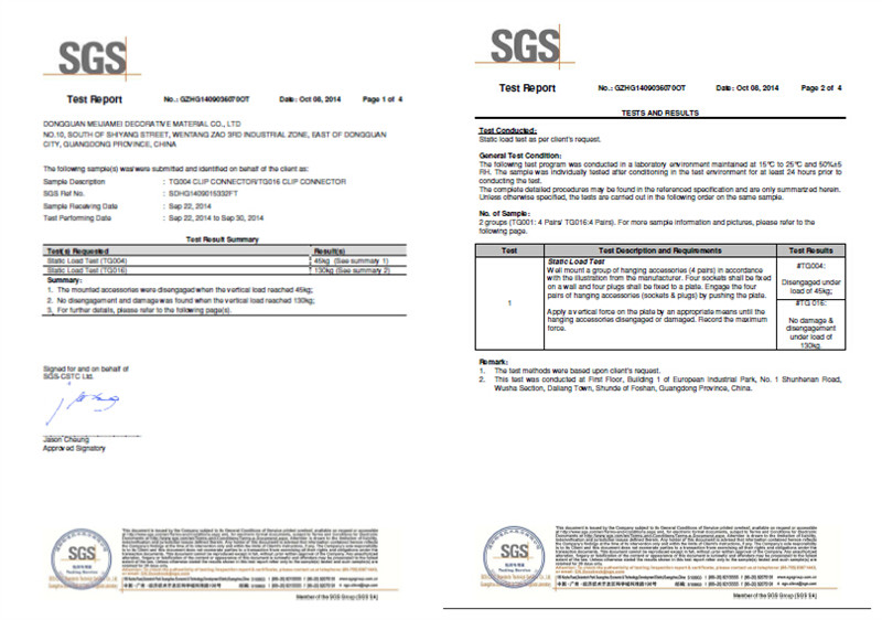 SGS report of panel clip