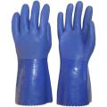 Blaue chemisch beschichtete PVC-Handschuhe