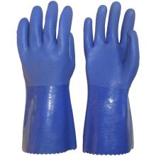 Guantes con revestimiento químico de PVC azul