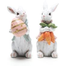 Figurines de lapin (lapin blanc de Pâques 2pcs)