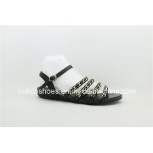 Moda simples couro plano Lady Sandals