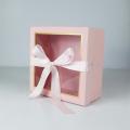 Pink wedding gift box with clear window