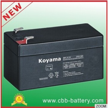 Koyama 12V1.3ah válvula regulada plomo ácido baterías para iluminación de emergencia