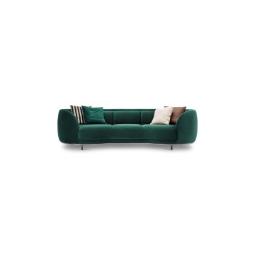 Italian villa arc creative combination sofa set navy blue simple couch ricliner cashmere armrest living room sofa