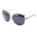 Flower Print Fashion Sunglass com moldura de grande lente (14308)