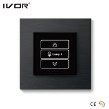 1 Gang Dimmer Switch Aluminio Negro Color Aleación Esquema Marco (HR1000-AL-D1-B)