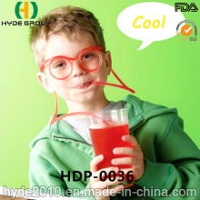 Funny Plastic Gasses Drinking Straw for Juice (HDP-0036)