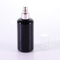 Botella de vidrio de loción negra de hombro redondo de 200 ml