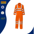 Laranja segurança impermeável 300d Oxford alta visibilidade chuva coverall