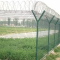 Y Shaped Fence with Barbed Wire