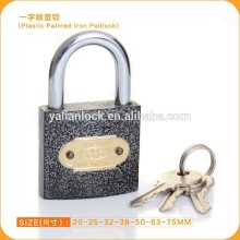 Hot Sale Product short hardened steel shackle plastic painted iron padlock