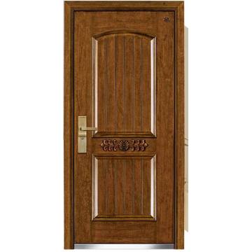 Puerta blindada de madera de acero de lujo