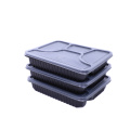 Black take out disposable plastic food box