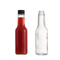 Botella de vidrio de salsa de chile transparente de 5oz de 150 ml al por mayor