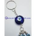 Custom  blue evil eye beads key chain