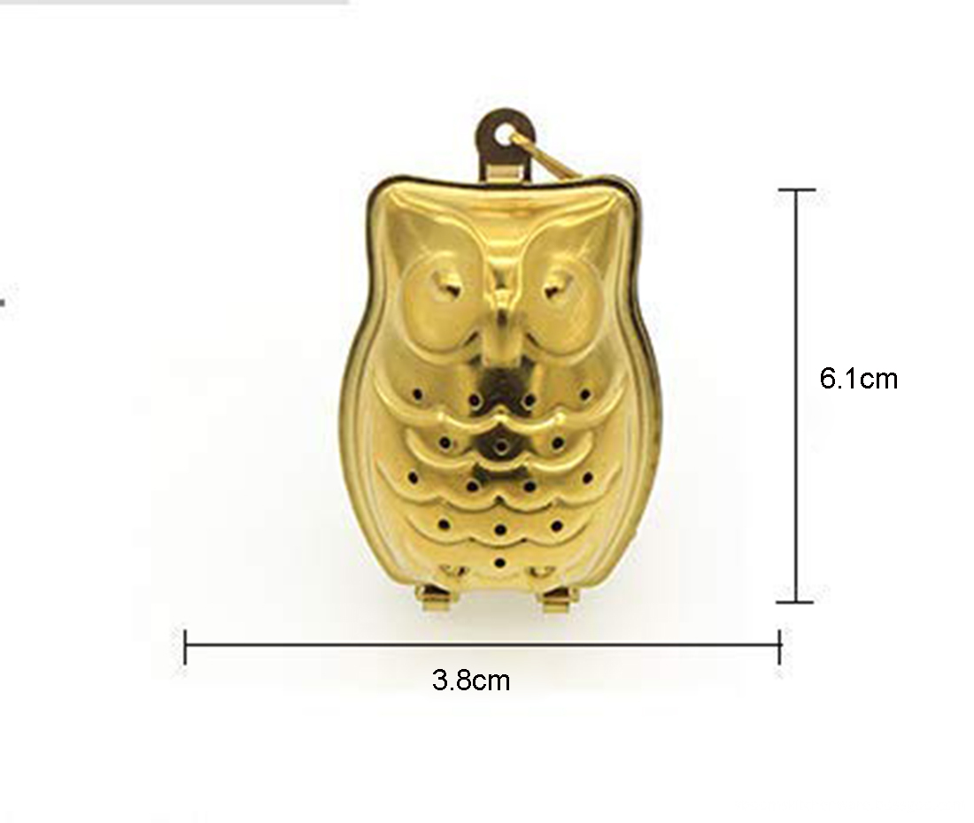 Copper Stainless Steel Owl Shaped Tea Strainer