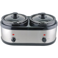 Double 1.6qt. Slow Cooker with Stainless Steel Finish (SB-SC004)