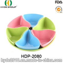 Pretty Eco-Freindly Bamboo Fiber Snack Plate (HDP-2080)