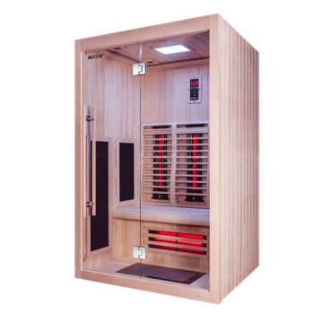 2 person traditional dry sauna room with massage