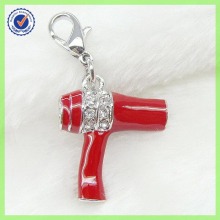 Wholesale Alloy Silver 3D Enamel Hair Dryer Charm