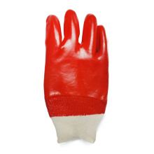 Guantes de pinchos de punto con punto de PVC rojo