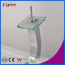 Fyeer High Arc Single Handle Chrom Glas Quadrat Auslauf Waschbecken Wasserhahn Wasser Mixer Wasserhahn Wasserhahn