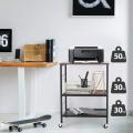 3-Tiers Microwave Oven Stand with 10 S-Hooks