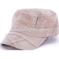 Washed jeans cotton embroidery flat military cap hat