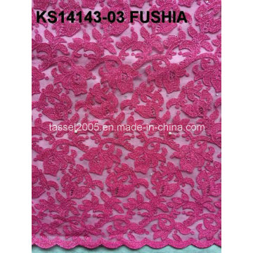 Beautiful Fushiapink Lace African Cord Lace 2015