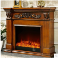 Mantel de lareira elétrica de madeira 120cm