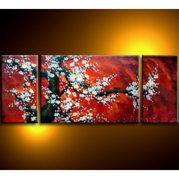 Modernes Segeltuch-Kunst-Kirschblüten-Blumen-Ölgemälde auf Segeltuch (FL3-032)