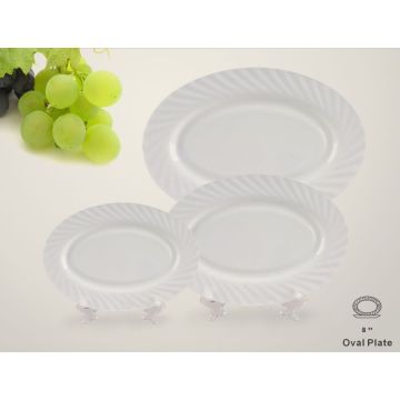 Assiette en verre blanc laiteux - Plaque de taille 8 &quot;