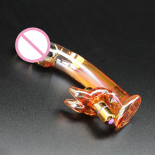 Crystal Glass Dildo Rabbit Vibrating Sex Toys for Woman