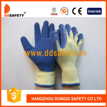 Желтый T / C Shell Blue Latex Work Glove Dkl326