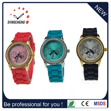 Reloj romántico de Ginebra, Relojes de moda para adolescentes, Reloj de lujo Rhinestone DC-376