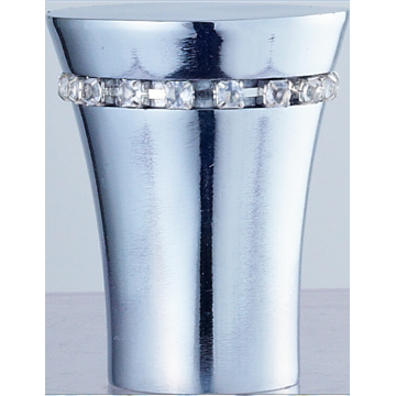 Haste da cortina do metal Finial liso-extremidade com cristal