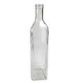 750ml clear square empty olive oil glass bottle