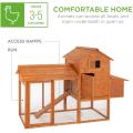 80in Outdoor Holz Chicken Coop Multi-Level Hen House