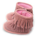 Botas de invierno para bebé niña de piel de ante rosa