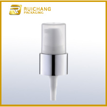 Aluminium lotion pump/18mm aluminium cream pump with small overcap