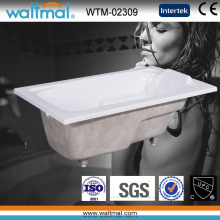 Gota en la bañera rectangular de acrílico con las manijas (WTM-02309)